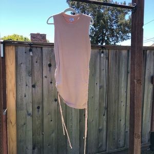 Nude scrunch side knit tank top